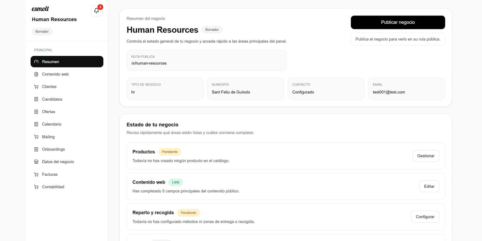 Dashboard de esmolt